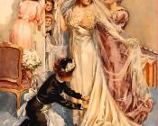 哈里森 费歇尔 : Bride getting groomed for the wedding